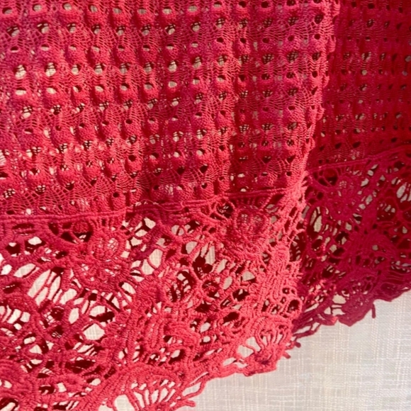 Wine colored Umgee Lace Tunic - Picture 2 of 4